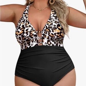 Leopard Print One-Piece Swimsuit